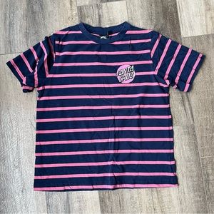 Santa Cruz Skateboard Tee Shirt Size Small striped